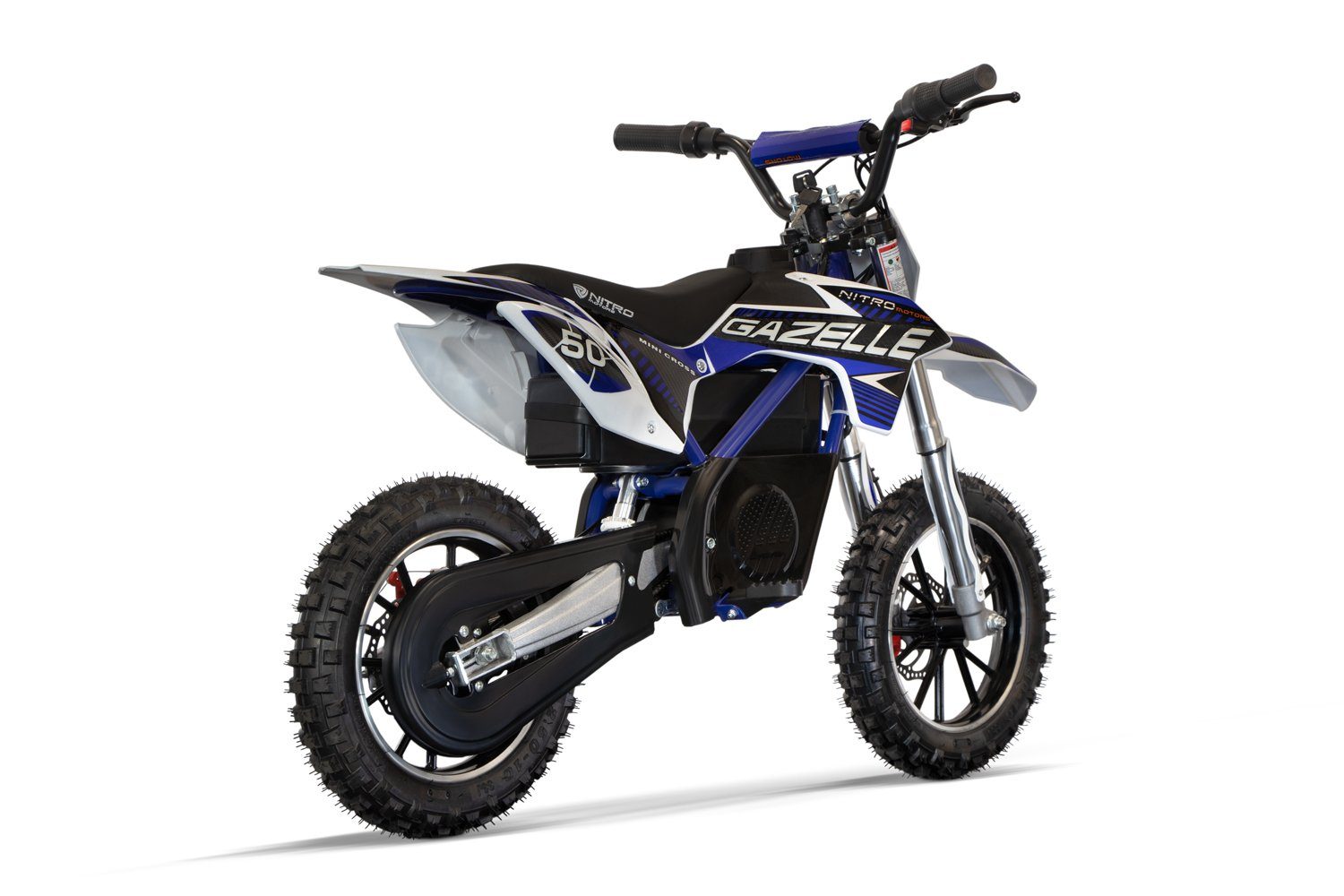 mini 550W 10" Kinder Dirtbike Gazelle Elektro-Kindermotorrad Nitro Dirtbike Eco Motors Pocketbike Blau
