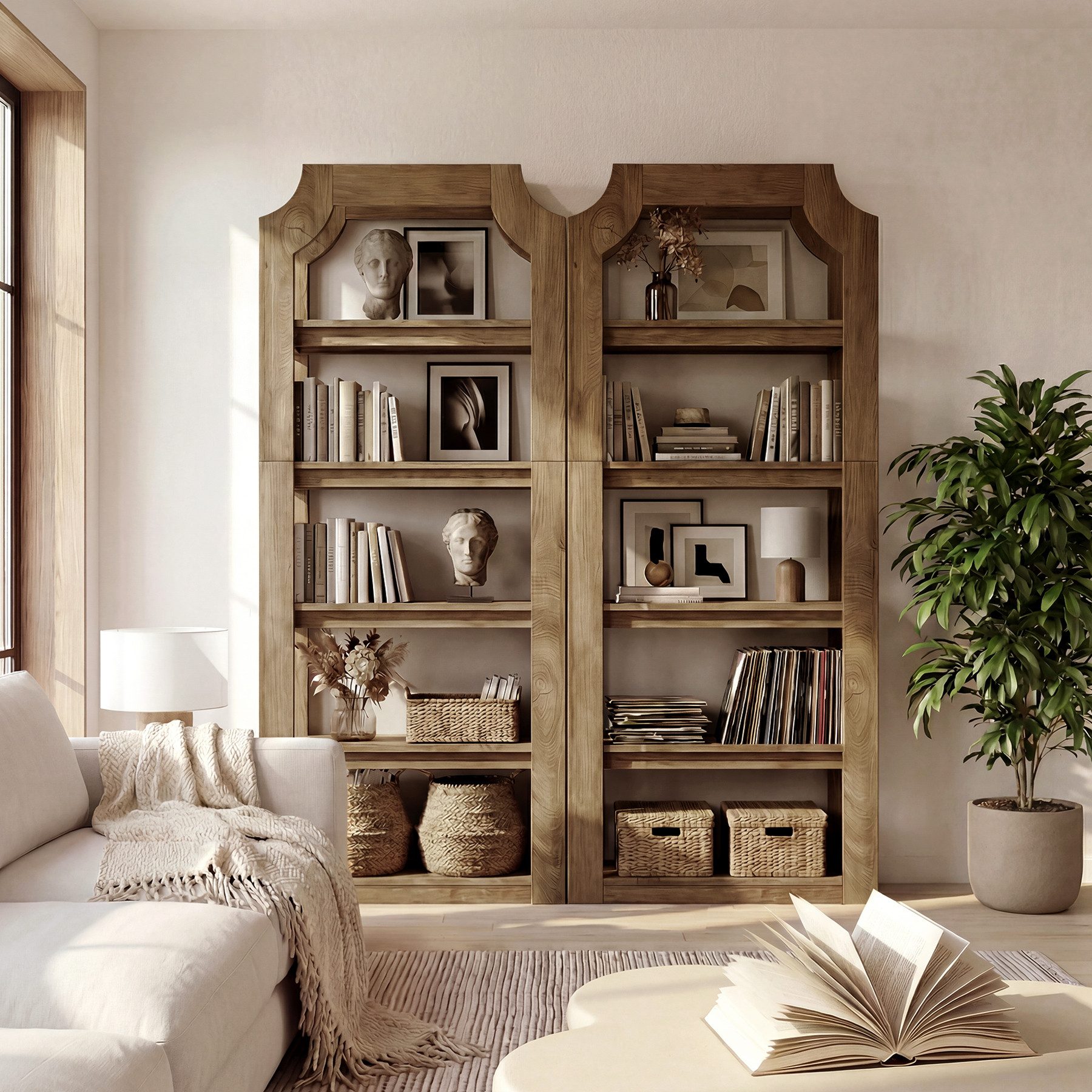 Tribesigns Bücherregal 180 cm hohes, 5-stöckiges Bücherregal aus Holz im Landhausstil, freistehenden Bücherregalen