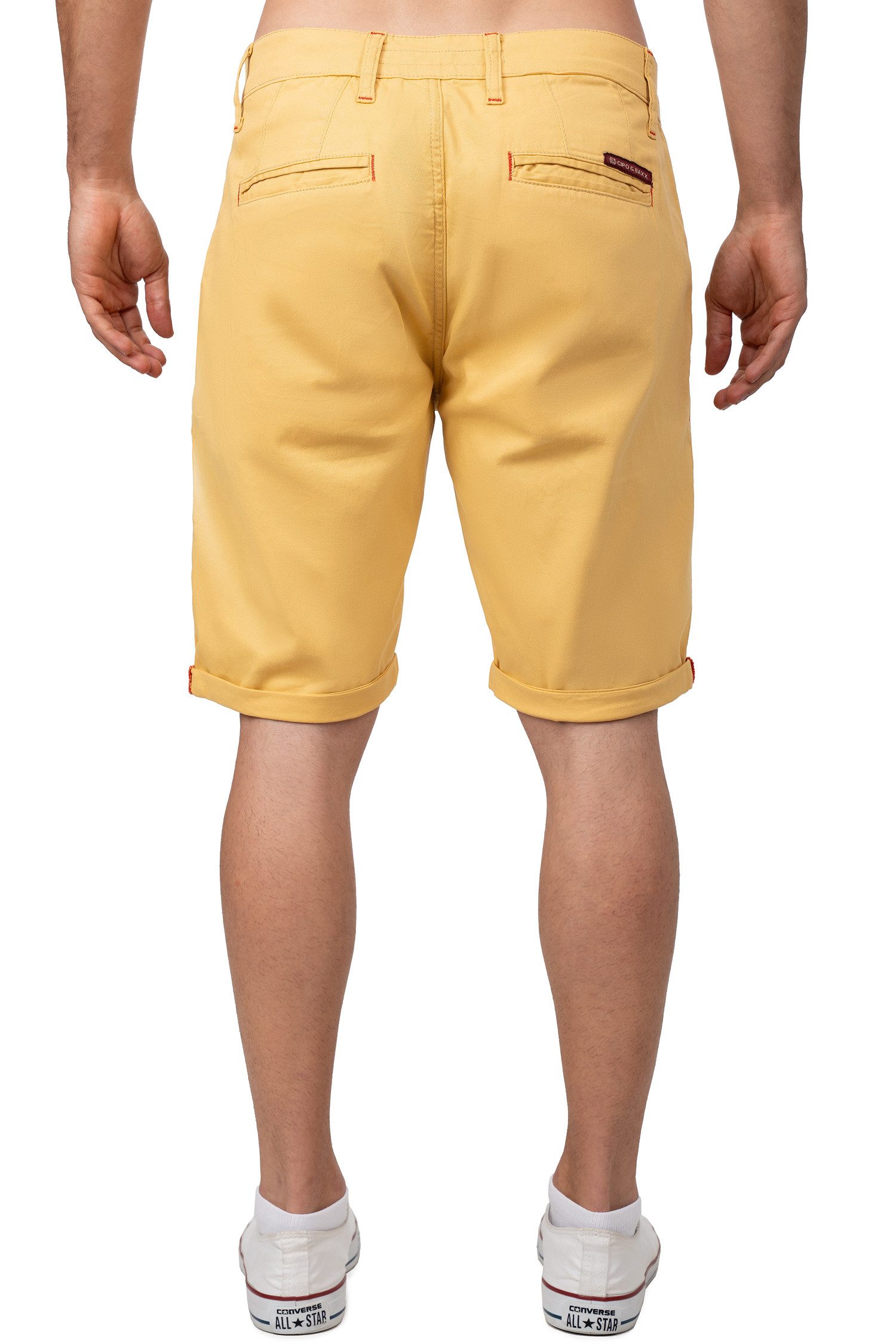 Cipo & Baxx Shorts Herren Regular Fit Kurze Hose Logo-Detail BA-CK272 Stretch-Anteil für extra Komfort