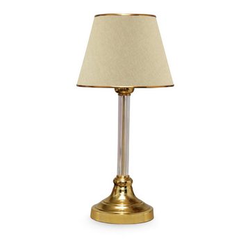 lux.pro Tischleuchte, ohne Leuchtmittel, »Paisley« Nachttischlampe Tischlampe 1 x E27 Beige / Messingfarben