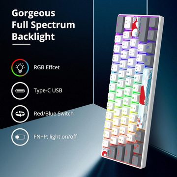 SOLIDEE RGB-Hintergrundbeleuchtung Gaming-Tastatur (Ultimatives Gaming-Erlebnis, Kompakte 60 % Tastatur für FPS-Spieler)