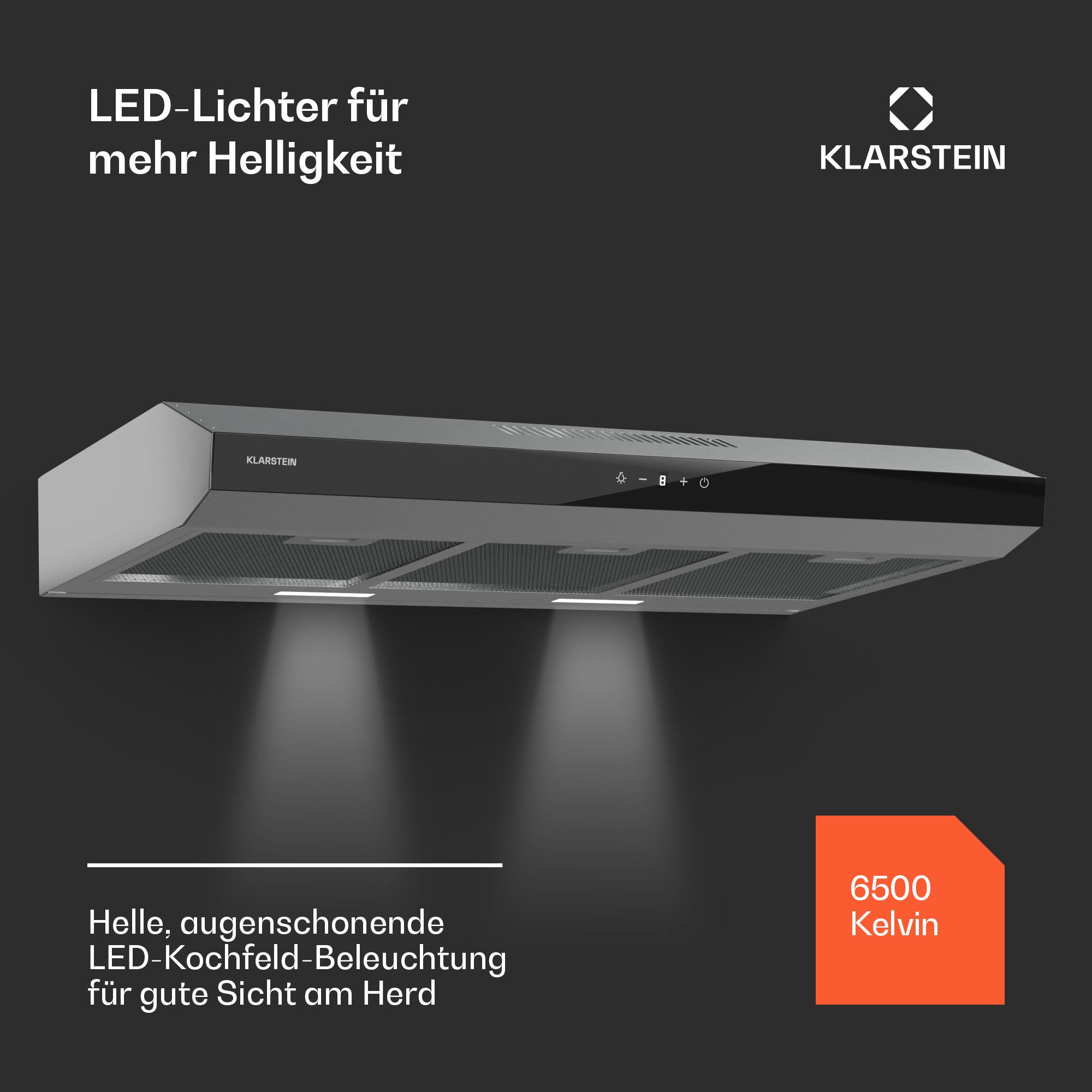 Klarstein Deckenhaube Contempo Neo 90 Dunstabzugshaube Unterbauhaube Abluft Umluft LED – Bild 4 von 5