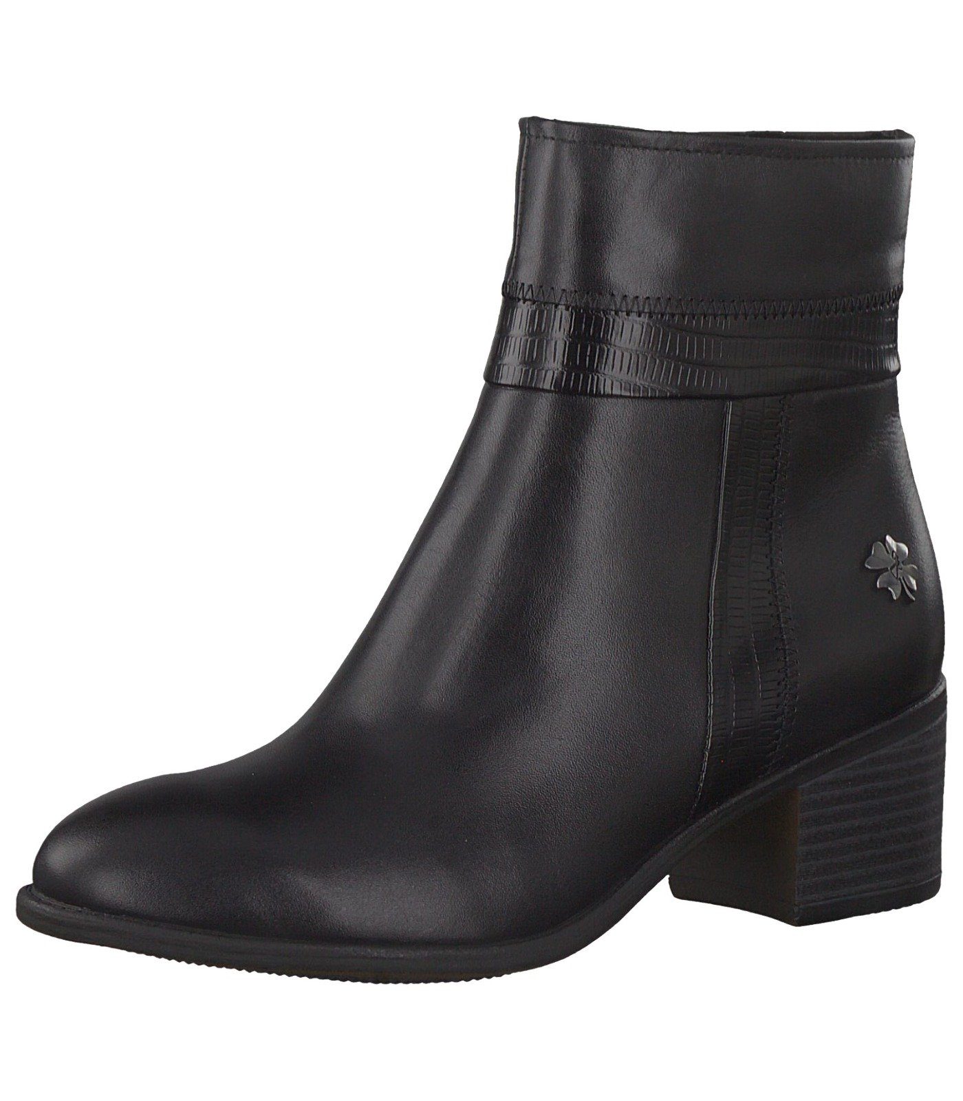 MARCO TOZZI Stiefelette Leder/Textil Stiefelette Schwarz