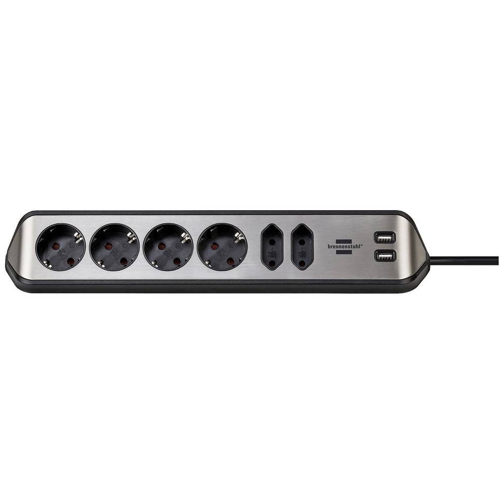 Brennenstuhl Ecksteckdosenleiste 6-fach mit USB 1153590610 Steckdosenleiste, mit USB, erhöhter Berührungsschutz