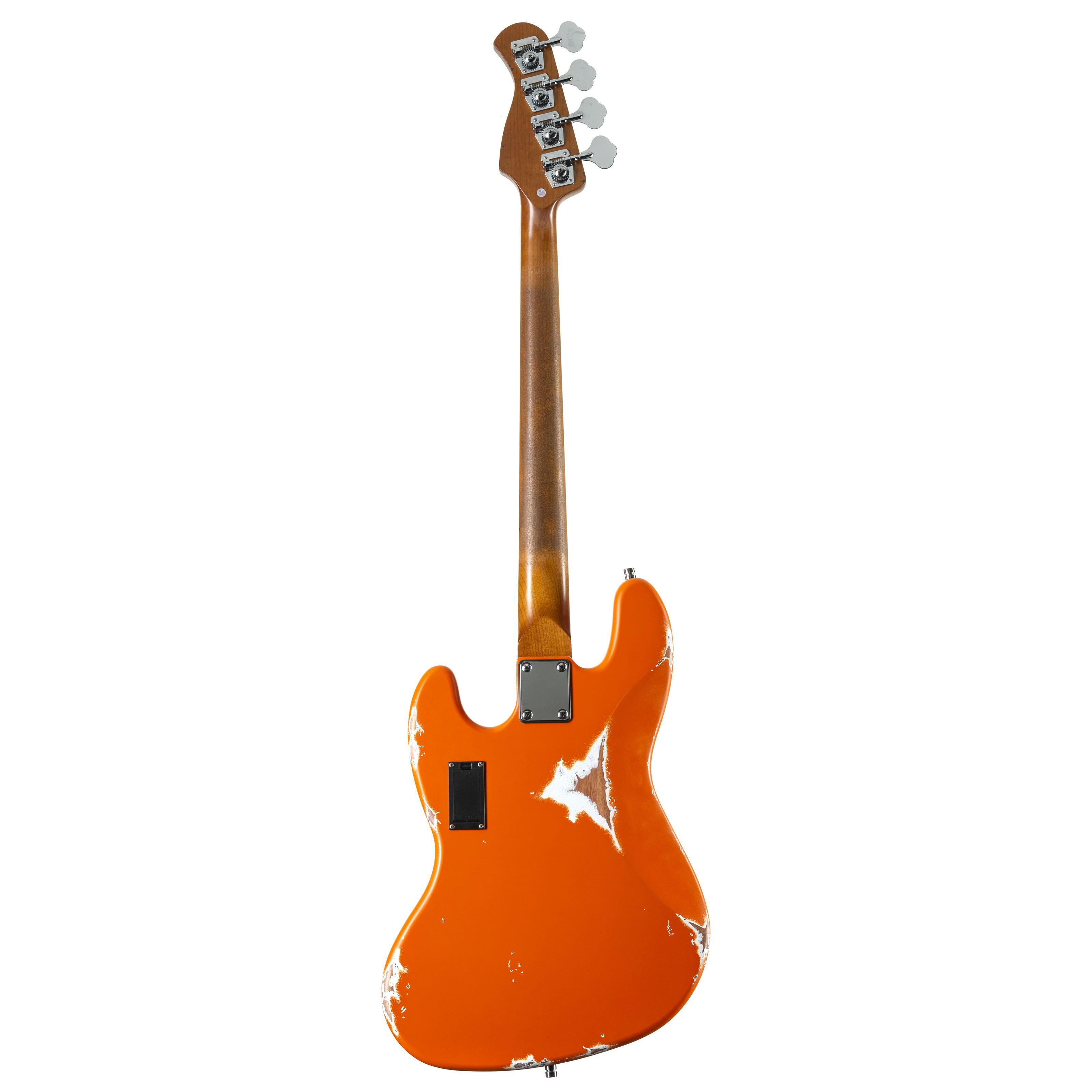 FAME E-Bass, E-Bässe, 4-Saiter E-Bässe, Custom JB 4 Hardcore Worn Capri Orange - E-Bass