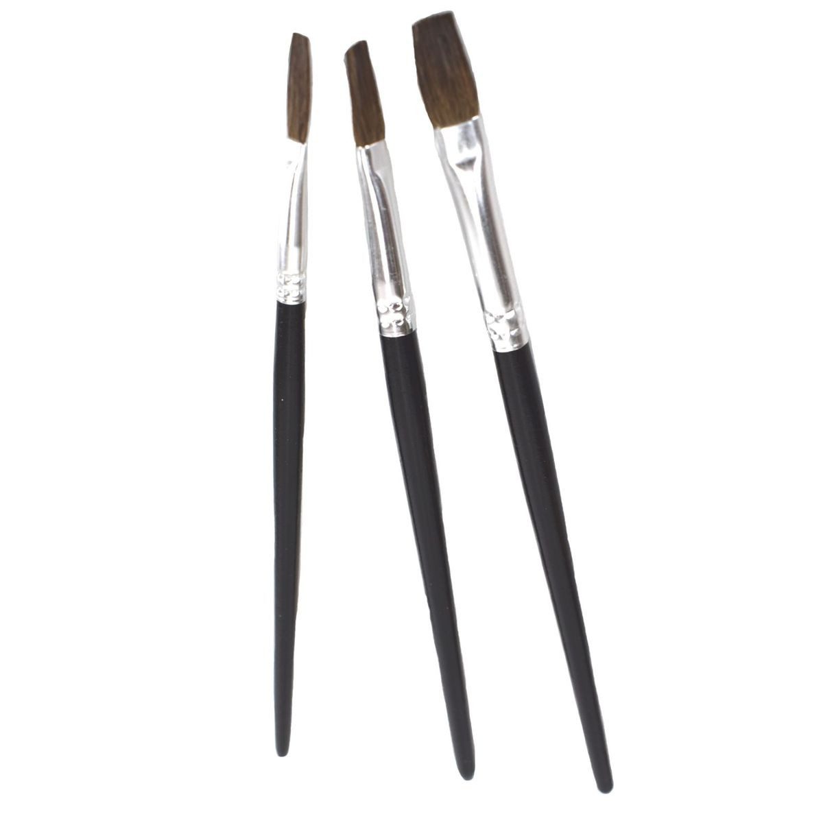 Color Expert Flachpinsel Pinsel Set Ausbesserungspinsel Set 3tlg. Größe 4, 6, 8 dunkle Borsten, (3 St), Ausbesserungspinsel