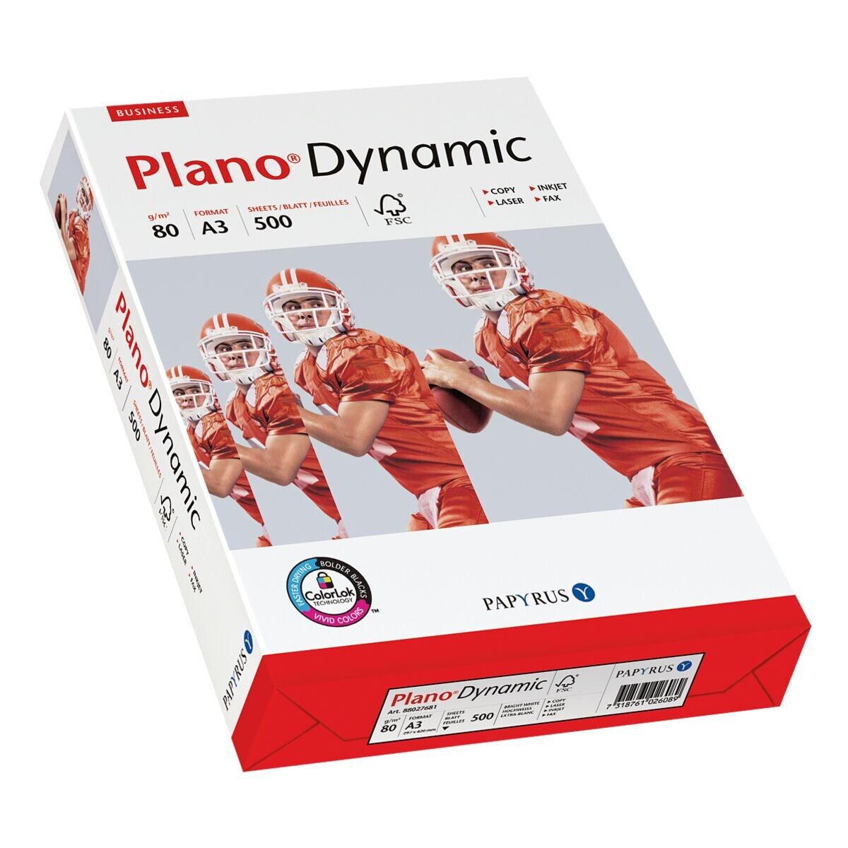 PLANO Kopierpapier PlanoDynamic, Format DIN A3, 80 g/m², 161 CIE, 500 Blatt