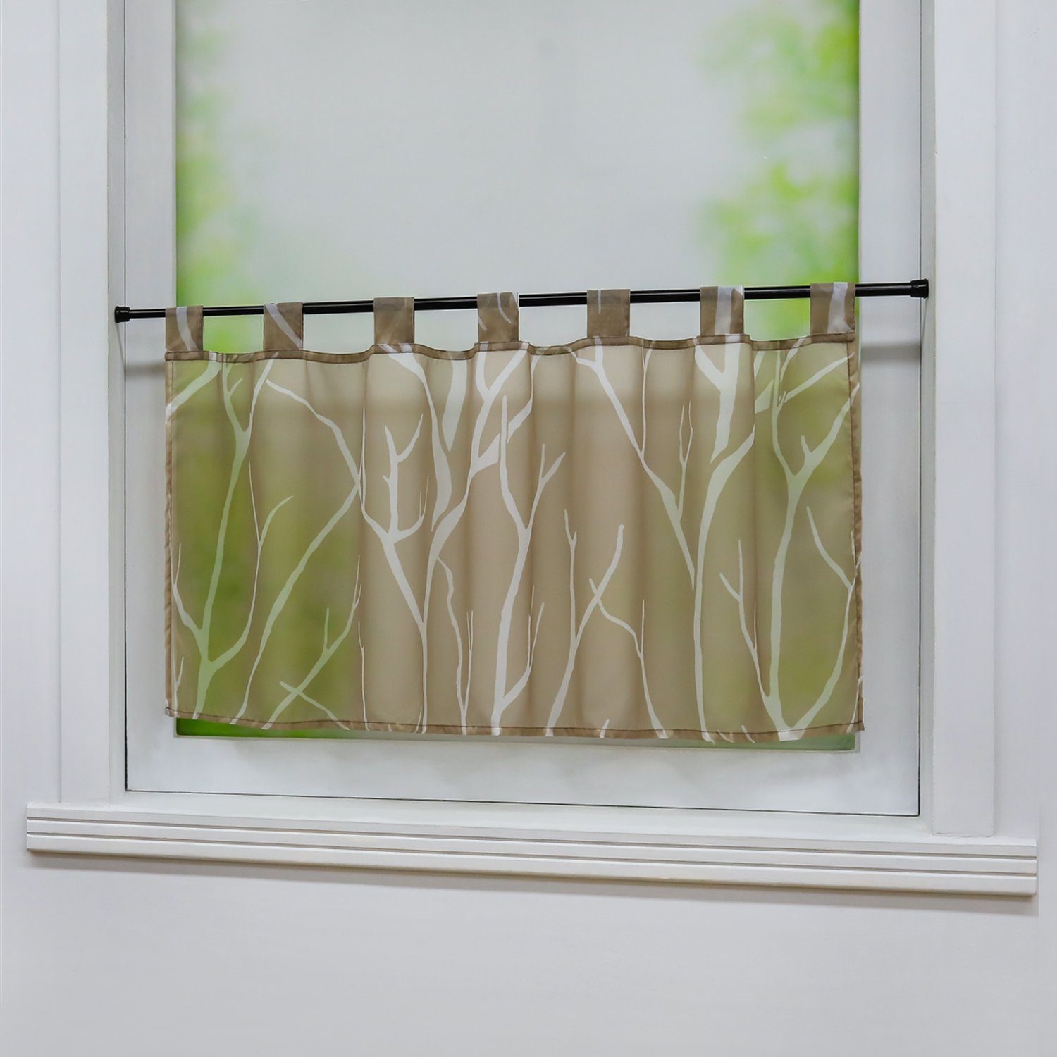 Joyswahl Scheibengardine Tatjane, Schlaufen, Voile mit Äste-Motiv günstig online kaufen