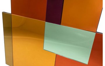 Casa Padrino Spiegel Designer Spiegel Mehrfarbig 80 x H. 140 cm - Garderobenspiegel - Wohnzimmer Spiegel - Handgefertigt - Luxus Qualität - Designer Möbel