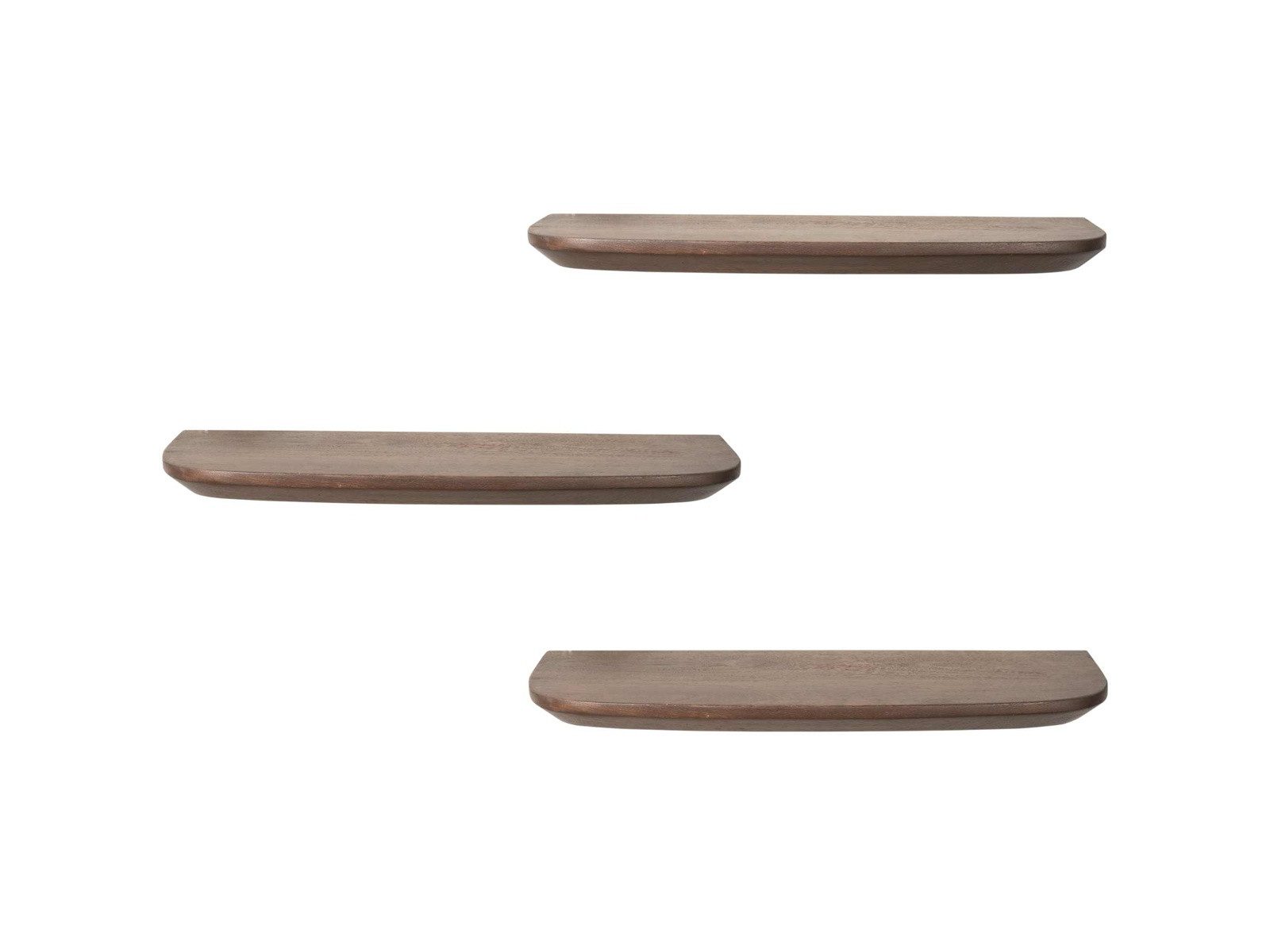 Villa Möbel Regal, Set 3-tlg., aus massivem Mangoholz braun mit abgerundeten Ecken