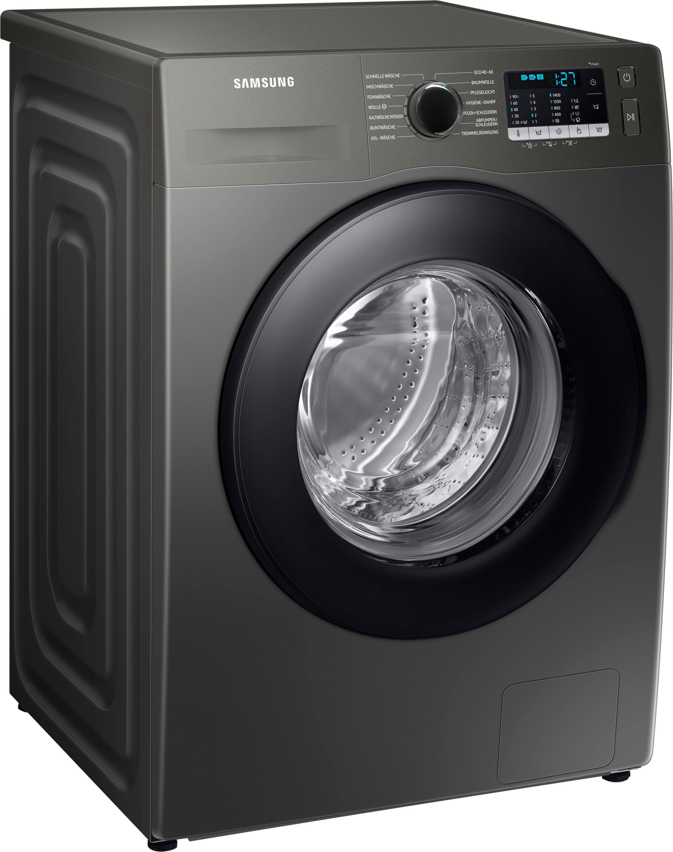 U/min, kg, WW5000T Samsung FleckenIntensiv-Funktion WW70TA049AX, 7 Waschmaschine 1400 INOX