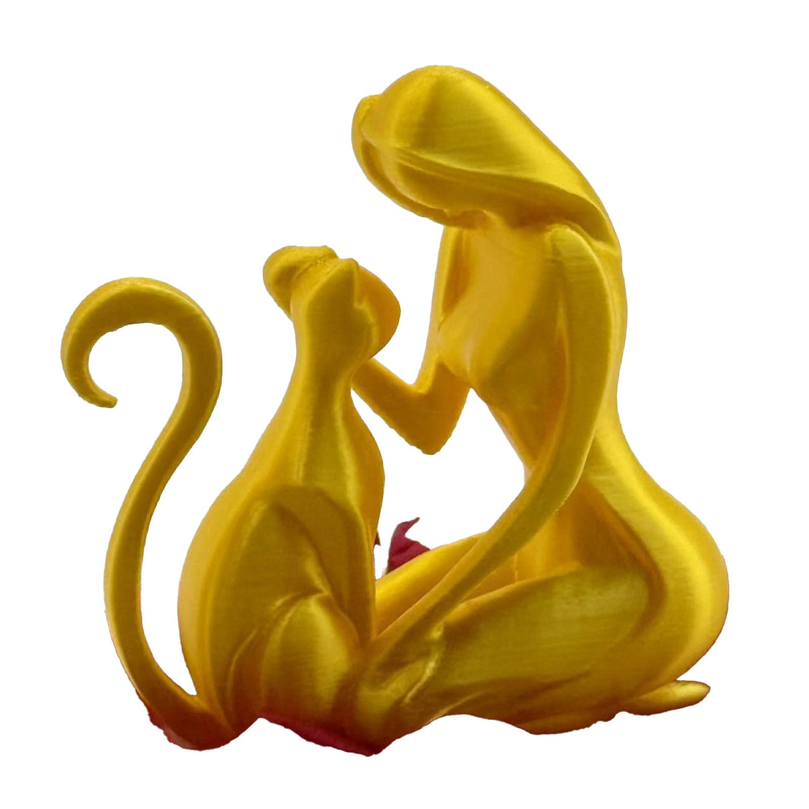 Jumpeak Tierfigur 3d tiere,skulpturdeko,tierefiguren,Mädchen,Kätzchen,christmasornaments (3D-gedruckte Skulptur einer Katze und eines Mädchens in 4 Farben), Kuscheltier,tiere spielzeug,Weihnachtsdeko,geschenkefürkatzenliebhaber