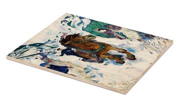 Posterlounge Holzbild Edvard Munch, Galoppierendes Pferd, Malerei