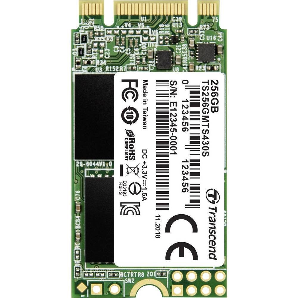 Transcend SSD M.2 256GB Retail TS256G TS256GMTS430S SSHD-Hybrid-Festplatte