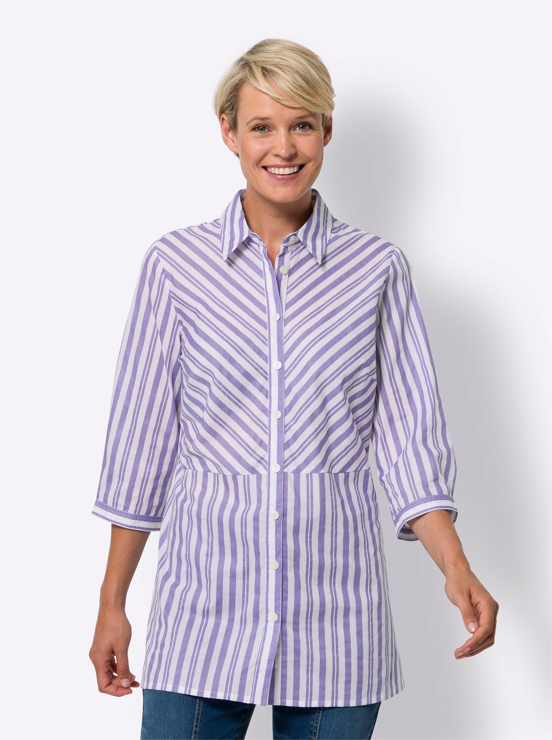 Klassische Bluse Longbluse