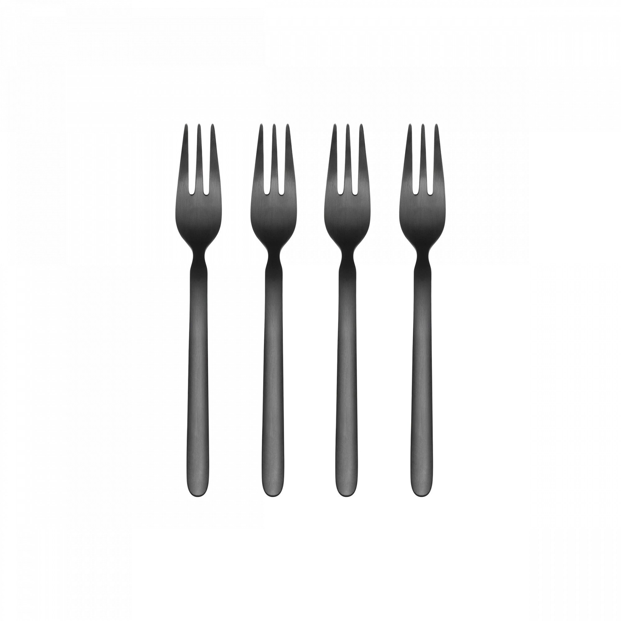 blomus Besteck-Set -STELLA- Designer Besteck-Serie in exklusiven Farben (4-tlg), 4 Personen, Edelstahl, Kuchengabeln, Espressolöffel, Elegant, Gold, Schwarz, Silber, Design Award