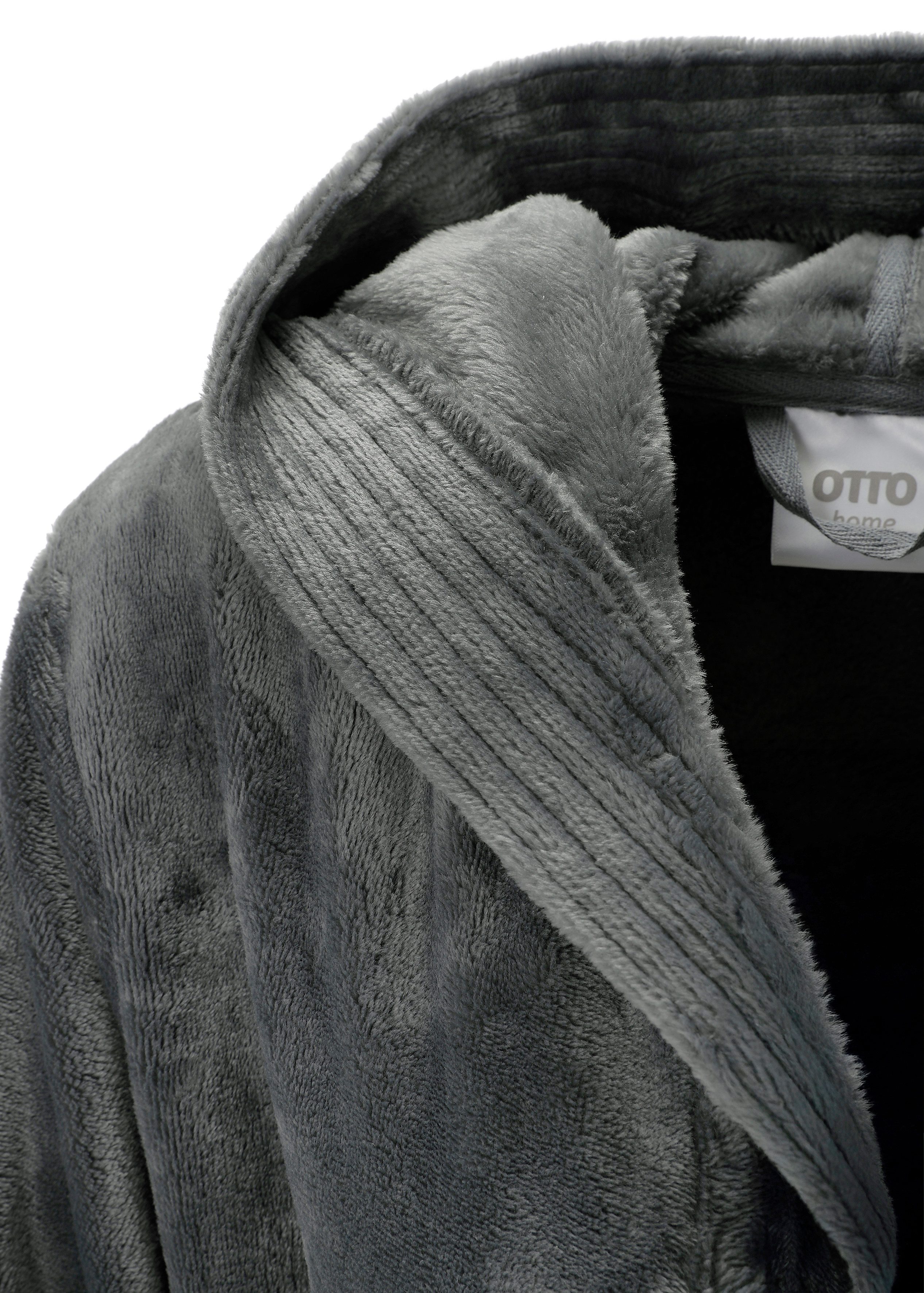 OTTO home Unisex-Bademantel Miia, ideal für Sauna, Spa & im Urlaub, Langform, Microfaser, Kapuze, Gürtel, weich und kuschelig, plüsch, für Damen und Herren, S-X – Bild 5 von 5