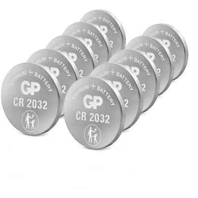 GP Batteries CR2032 GP Lithium Knopfzelle 3V 10 Stück Batterie, (3,0 V)