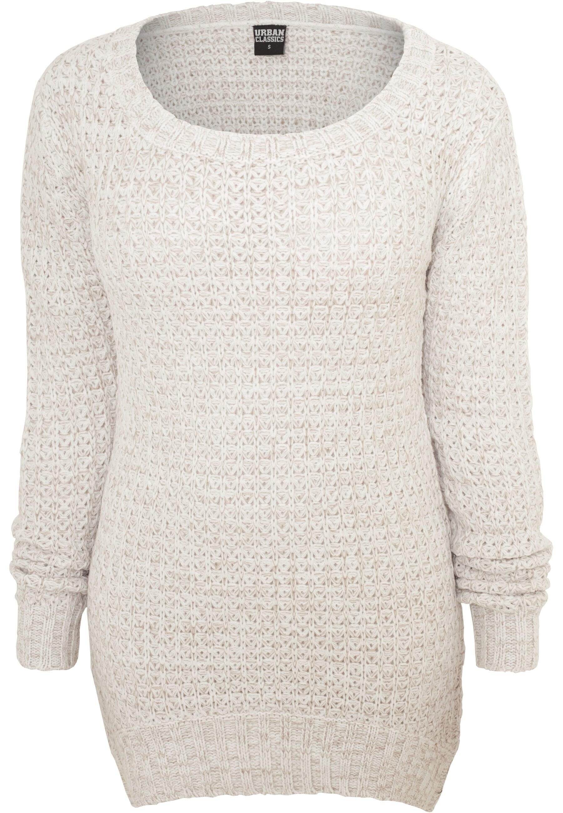 (1-tlg) Long offwhite Wideneck Ladies Sweater Kapuzenpullover CLASSICS URBAN Damen
