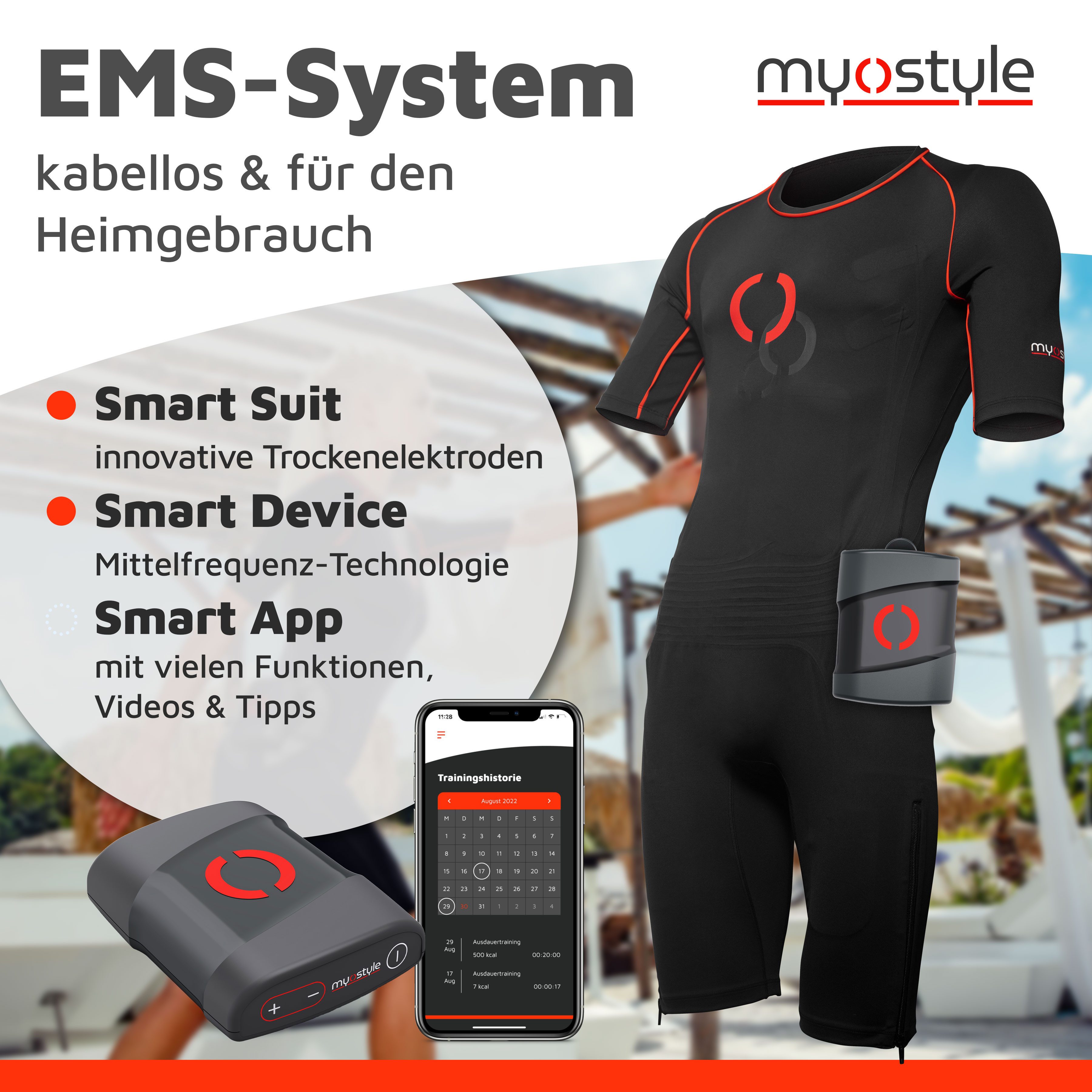 myostyle EMS-Gerät Sanftes EMS-Training ab 45+ mit neuer MF-Technologie & kabellos