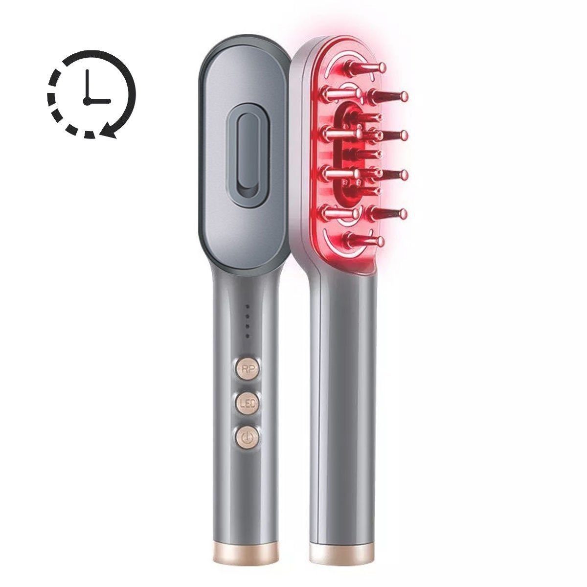 Elektrohaarbürste 6W Massage Haarkamm mit EMS-Mikrostrom,RF-Radiofrequenz,EP-Technologie