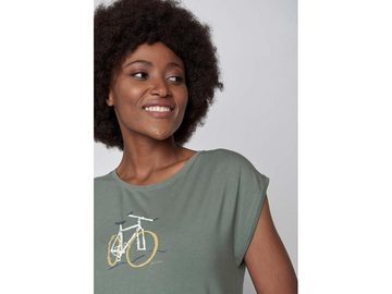 GreenBomb T-Shirt GREENBOMB Bio-Damen-T-Shirt 'Bike Brush' mit abges