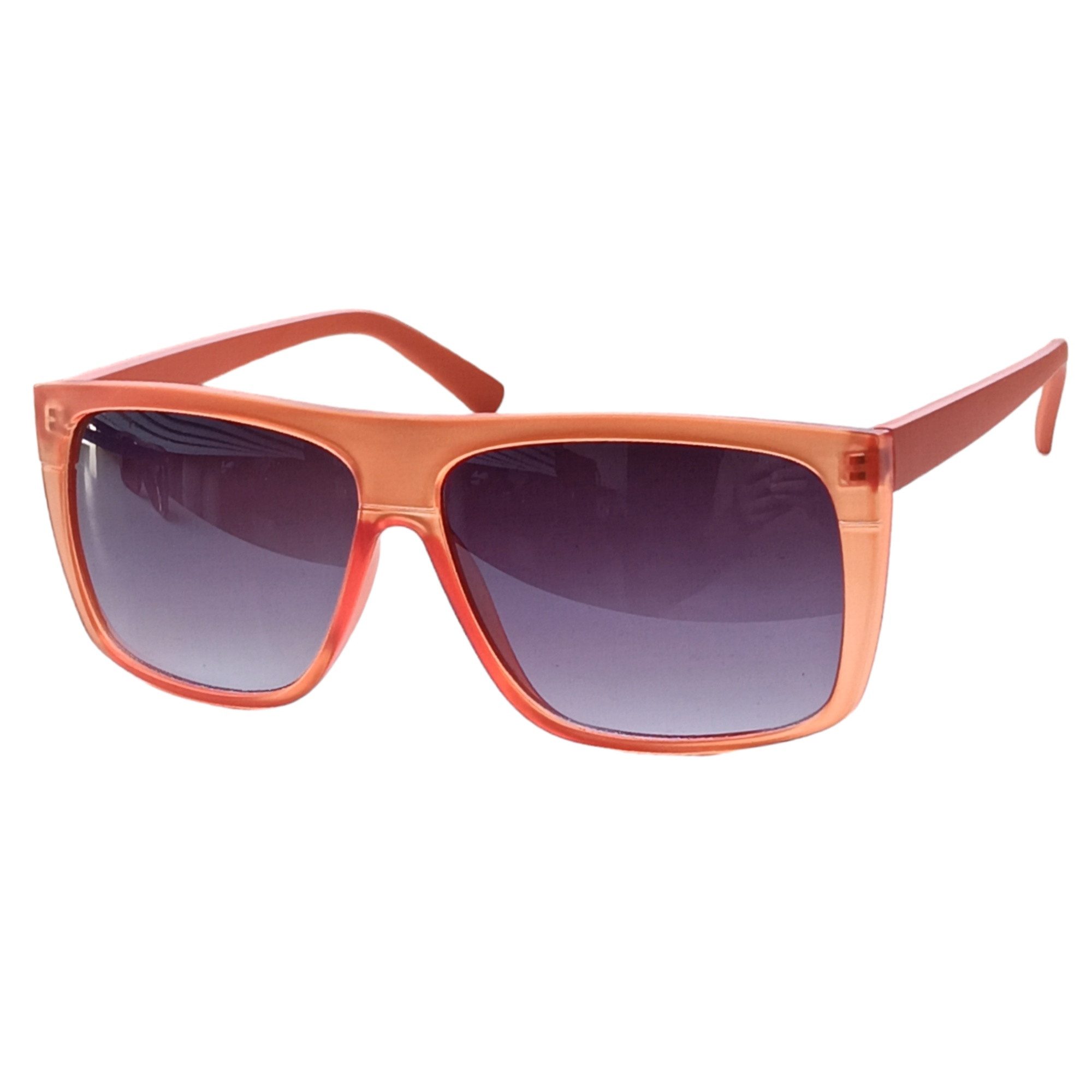 Rennec Sonnenbrille Damen Herren Brille im XL Vintage Retro Stil Transparent Oversize, Rechteckig, Gläser Lila Verlaufsgetönt, inkl. Hardcase