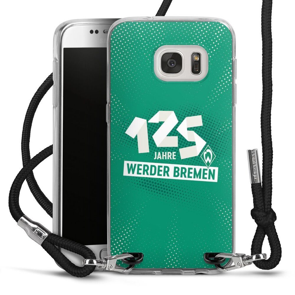 DeinDesign Handyhülle 125 Jahre Werder Bremen Offizielles Lizenzprodukt, Samsung Galaxy S7 Handykette Hülle mit Band Case zum Umhängen