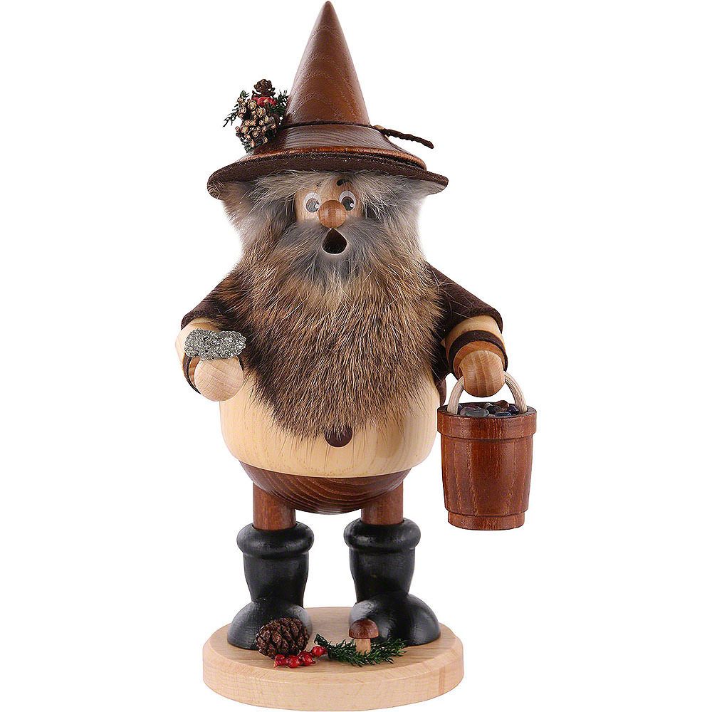 DWU - Drechselwerkstatt Uhlig Räuchermännchen Waldwichtel Erzsammler, natur (25cm) Räuchermann von Drechselwerkstatt