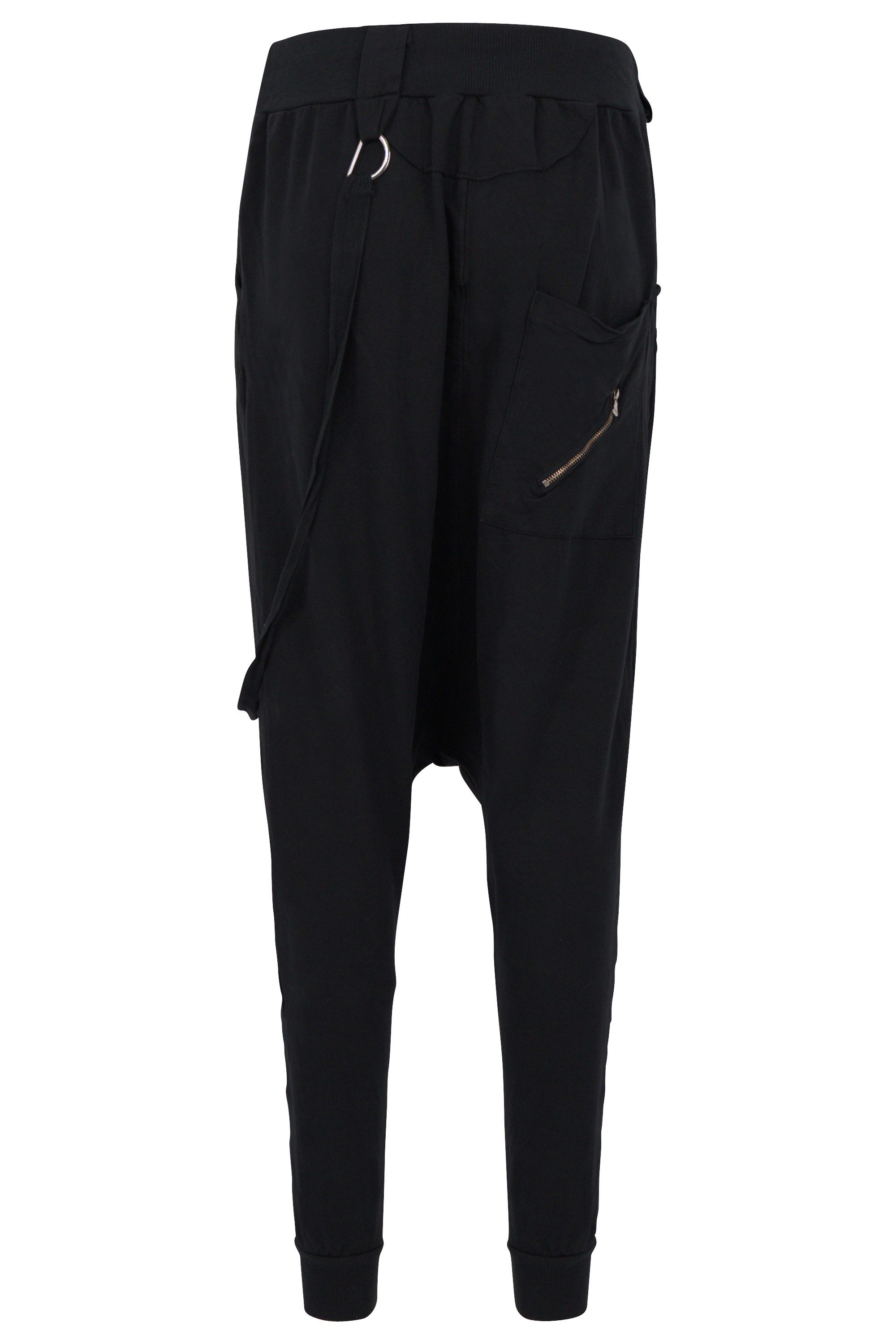 malito more than fashion Haremshose malito Damen Haremshose mit tiefem Schritt, Jogginghose in Unifarben Haremshose mit elastischem Bund, Einheitsgröße