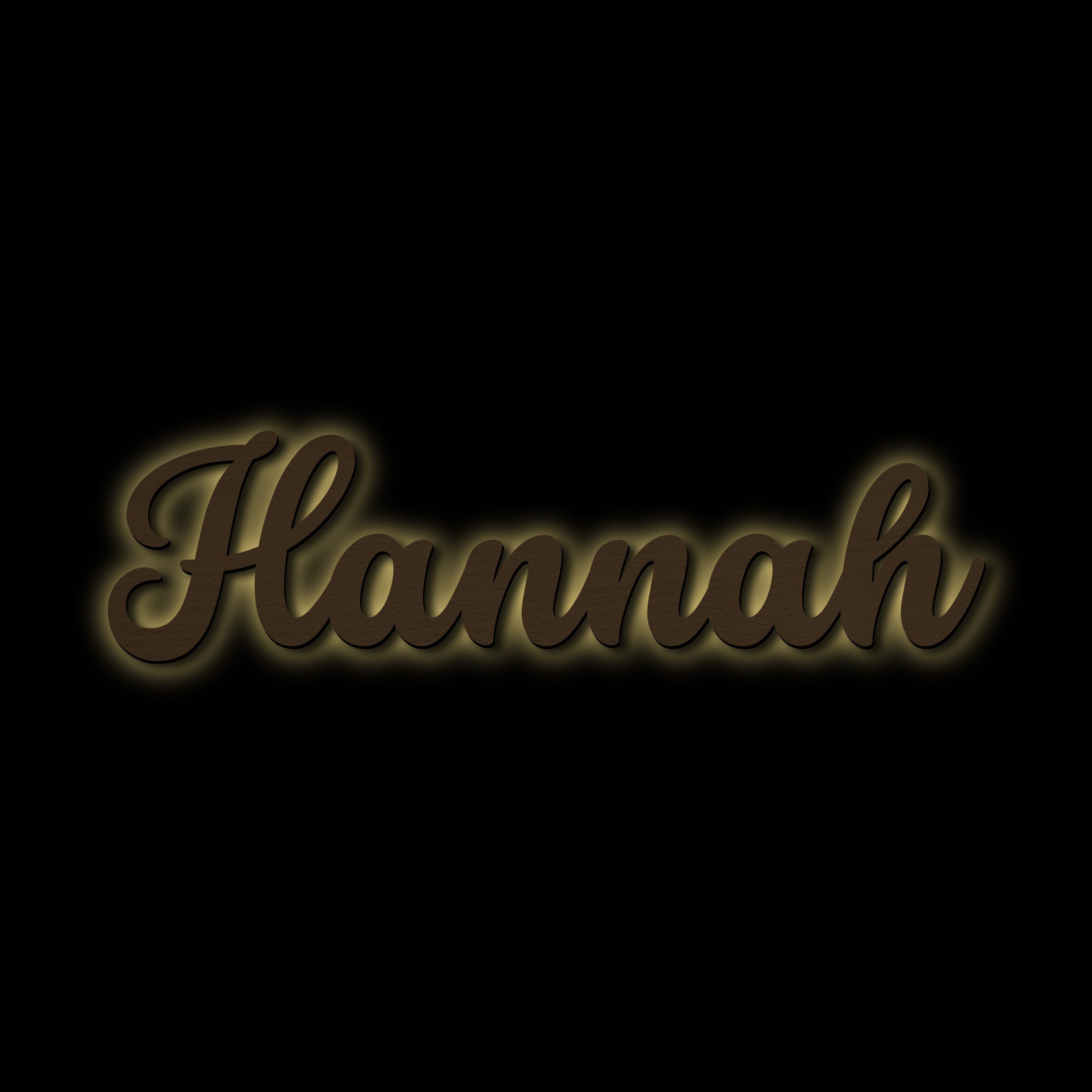 Namofactur LED Dekolicht Name Hannah Deko Licht Kinder & Erwachsene Wandlampe I MDF Holz, LED fest integriert, Warmweiß