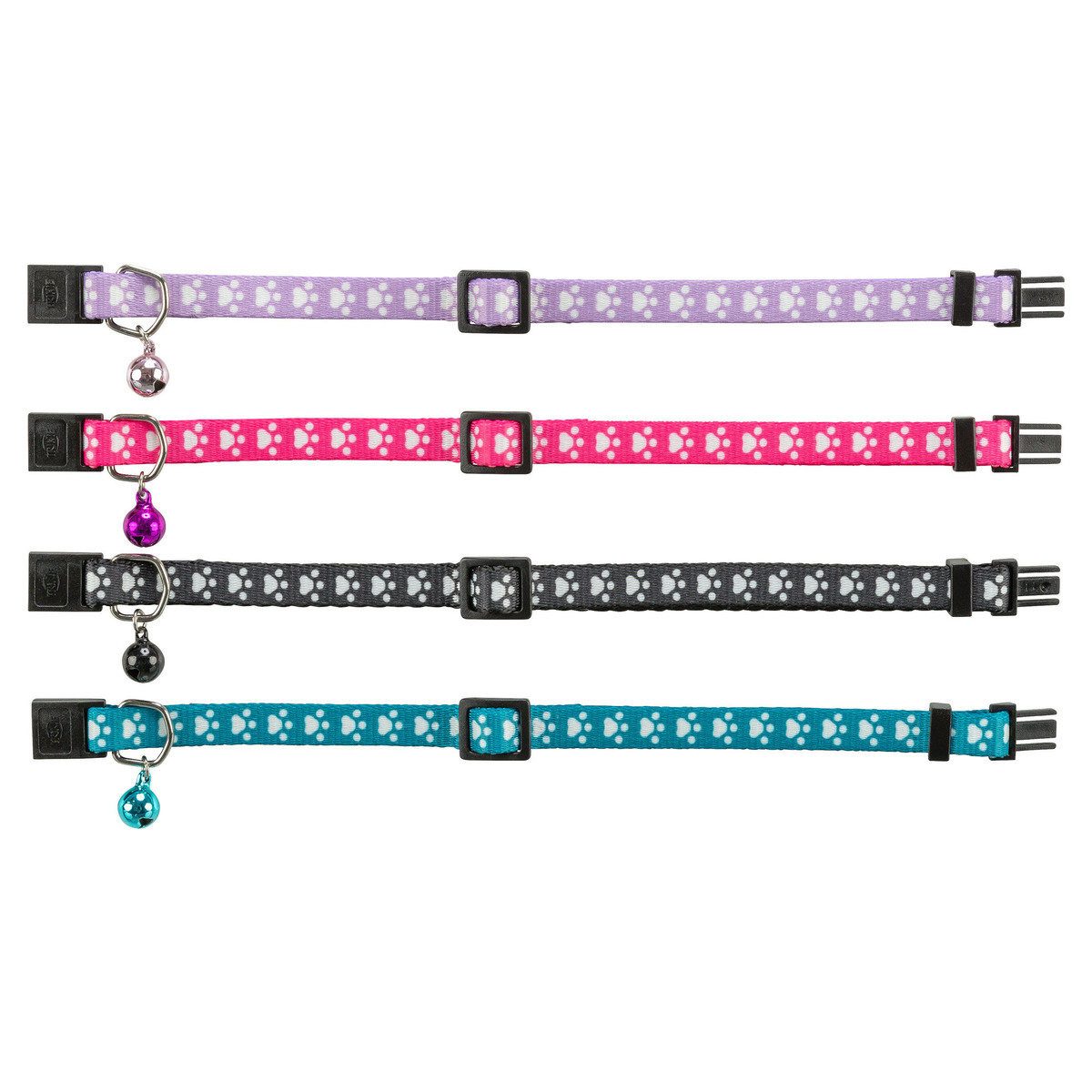 TRIXIE Katzen-Halsband Katzenhalsband, elastisch, Nylon Motiv Pfote