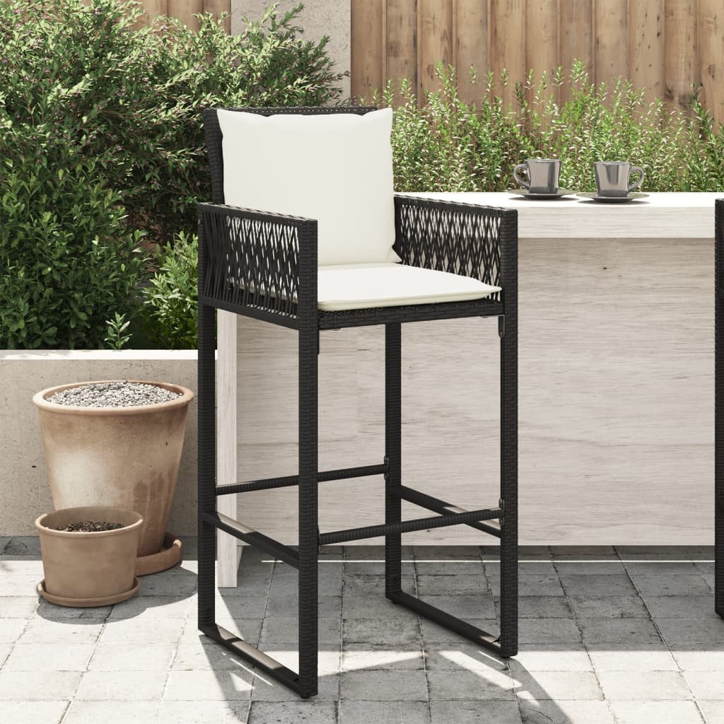 vidaXL Gartenstuhl Garten-Barhocker mit Kissen 2 günstig online kaufen