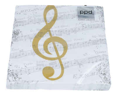 PPD Papierserviette, Musik, Violinschlüssel, Noten, 20 Stück