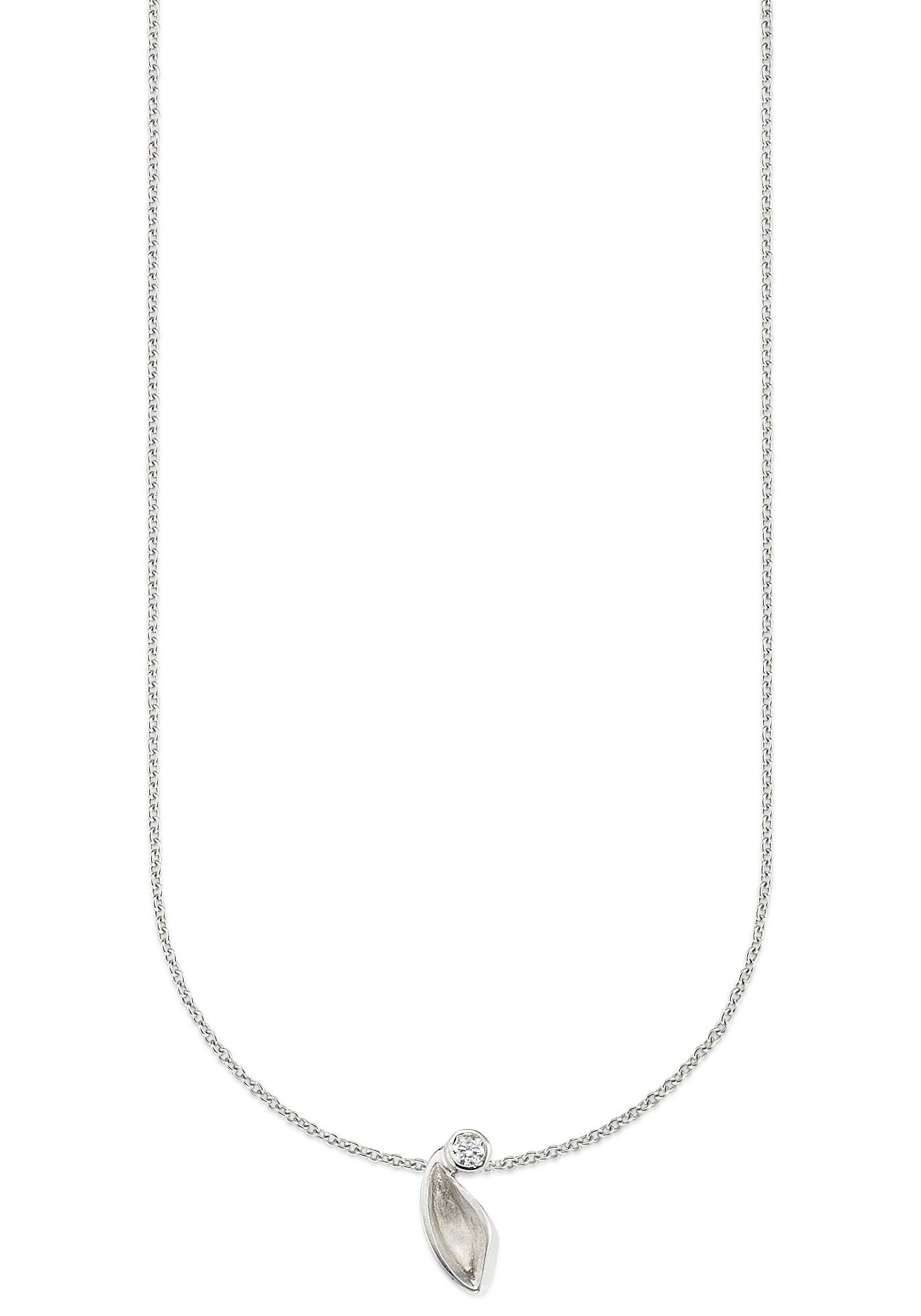 Kette mit Anhänger Schmuck Geschenk Silber 925 Halsschmuck Halskette Ankerkette Blatt