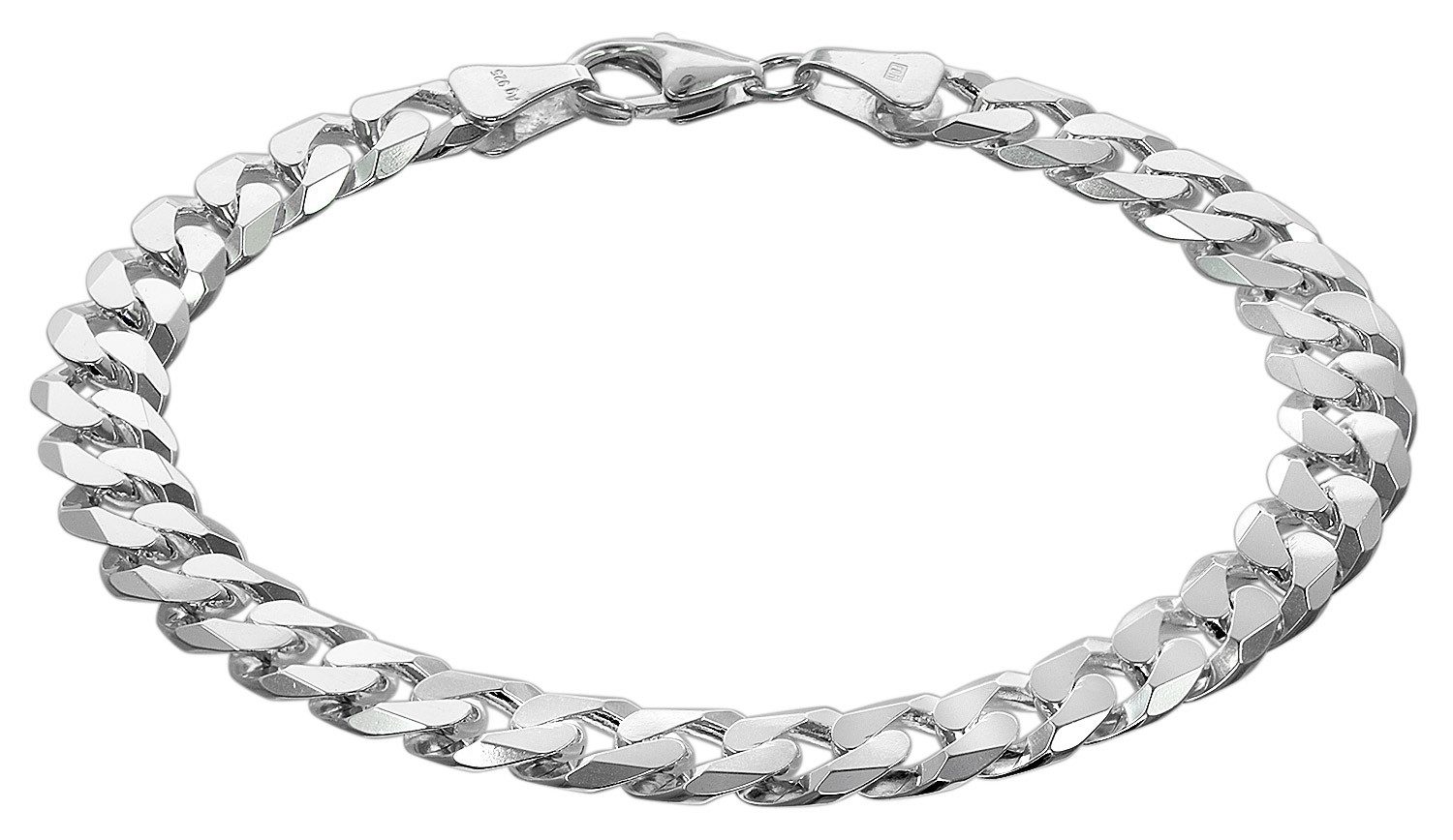 trendor Gliederarmband Herren-Silber 925 Panzerkette Breite 7,8 mm