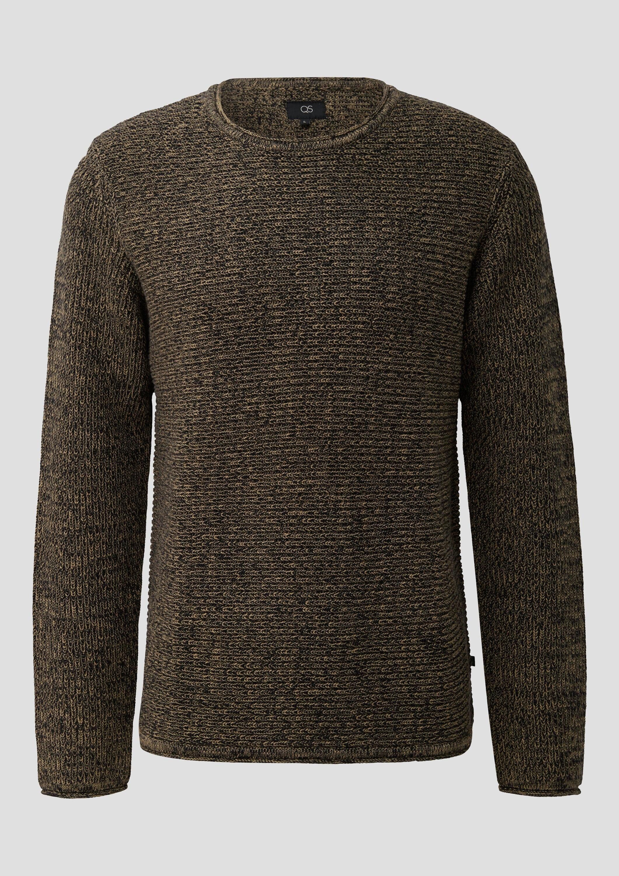 QS Longpullover Strickpullover Pullover aus Melangegarn