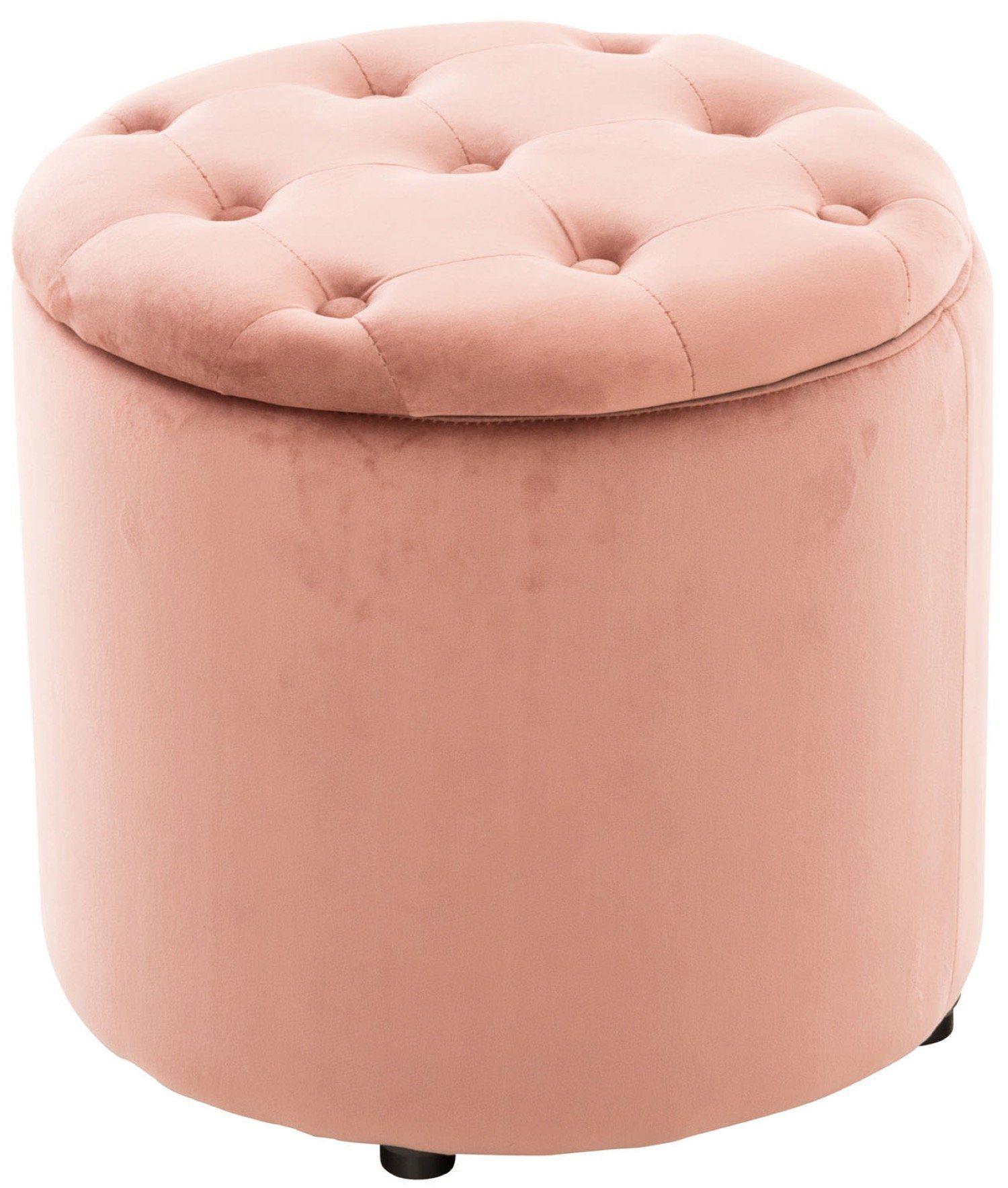Farbe, 42 Sitzkomfort), Maße (Beistellhocker x 1 Stylischer Sitzhocker TPFLiving Polsterhocker - St., 44 x Paris hohem (HxBxT): cm pink Samthocker mit 44 Stauraum - mit