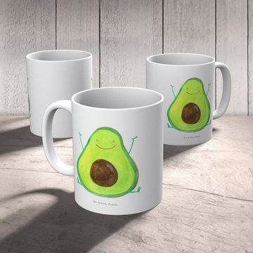 Mr. & Mrs. Panda Tasse Avocado Glücklich - Weiß - Geschenk, Gesund, Kaffeebecher, Porzellant, Keramik, Herzberührende Designs