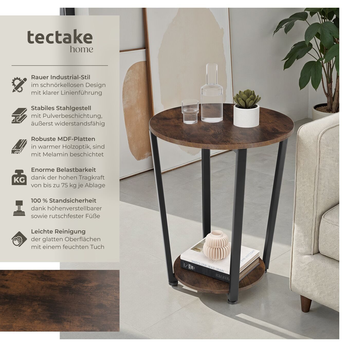 tectake Beistelltisch Swindon (1-St., 1 tlg), günstig online kaufen