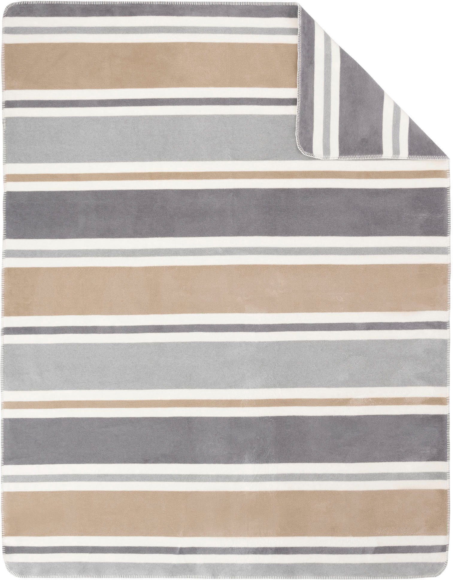 Decke Wohndecke im Streifen-Design IBENA, Barnsley, Jacquard