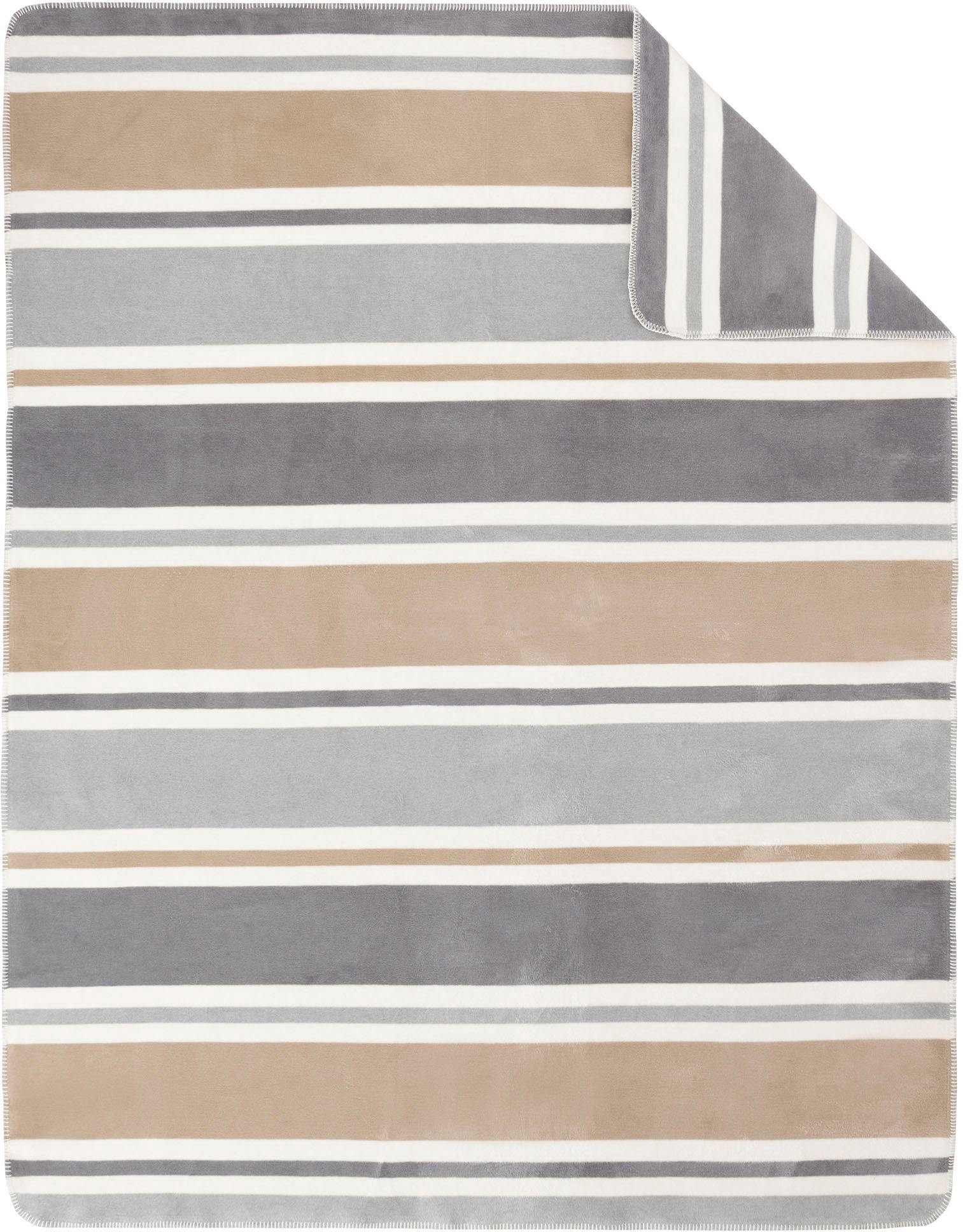 Wohndecke Jacquard Decke Barnsley, IBENA, im Streifen-Design