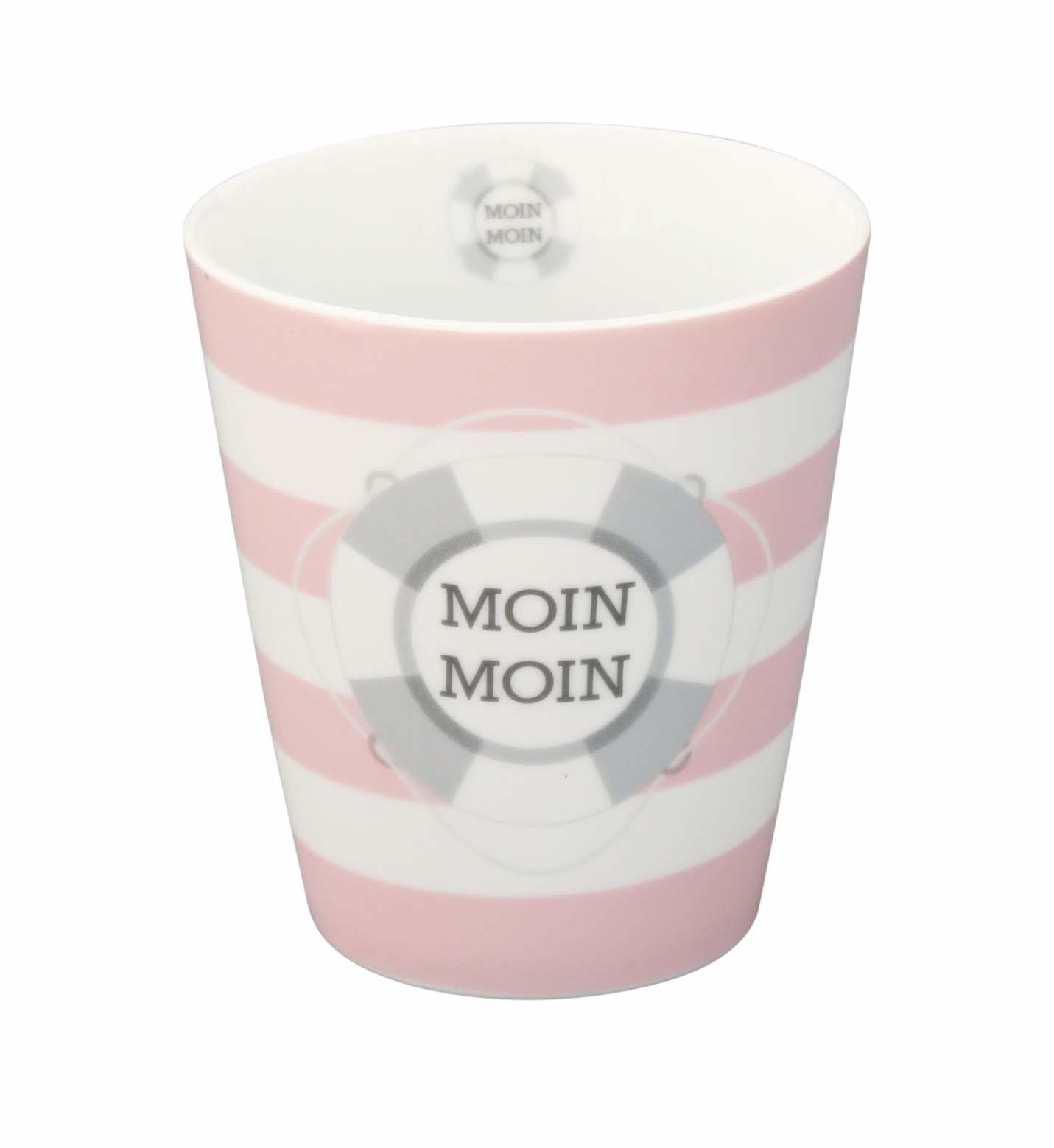 Happy Keramik Becher Mug Moin, Moin Krasilnikoff rosa