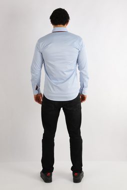 Megaman Jeans Langarmhemd Premium Herren Hemd - Elegant und Sportlich Doppelkragen