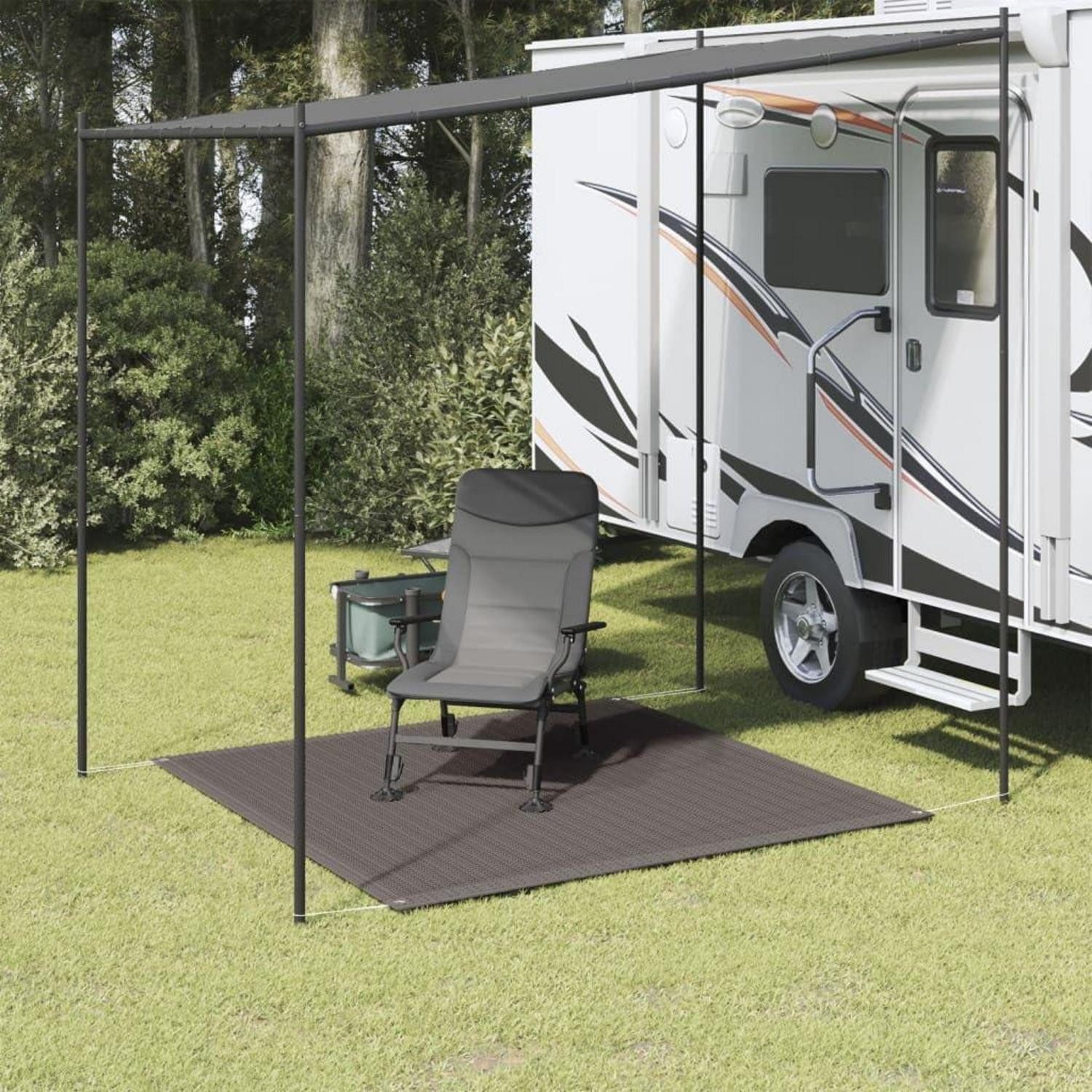 LuxusKollektion Zeltteppiche Zeltteppich 200x200 cm Anthrazit, quadratisch, Höhe: 5 mm