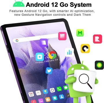 DUODUOGO Tablet (10", 64 GB, Android 12, Android 12 erweiterbar octa core tablet android mit dual kamera otg)