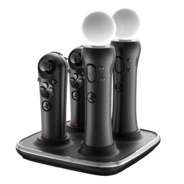 Duracell Konsolen-Dockingstation Quad Charger für PS Move Controller, 4-Port Ladegerät mit Netzteil für PS3 PS4 PS5 PS VR PS Move Controller