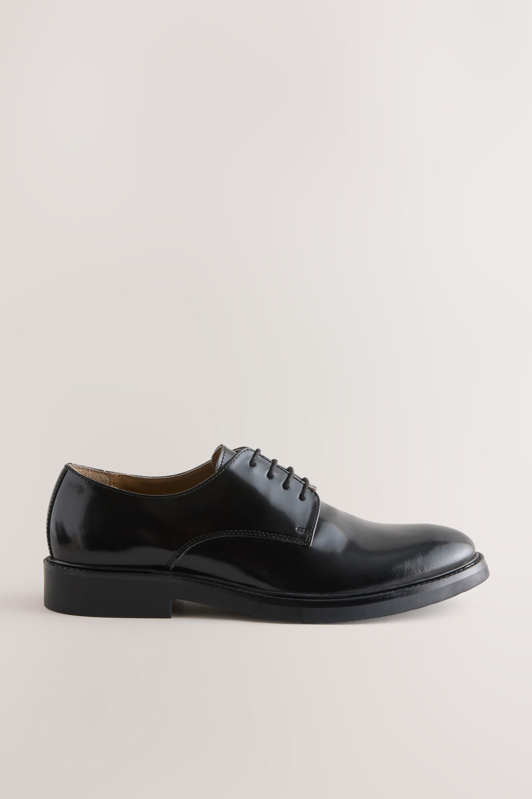 Next Glänzende Derby-Schuhe aus Leder Schnürschuh (1-tlg)