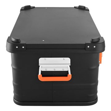 ALUBOX Aufbewahrungsbox Alukiste Tranportbox Premium E-Serie Black Edition (47 Liter), mit 2 Schlüsselschlösser