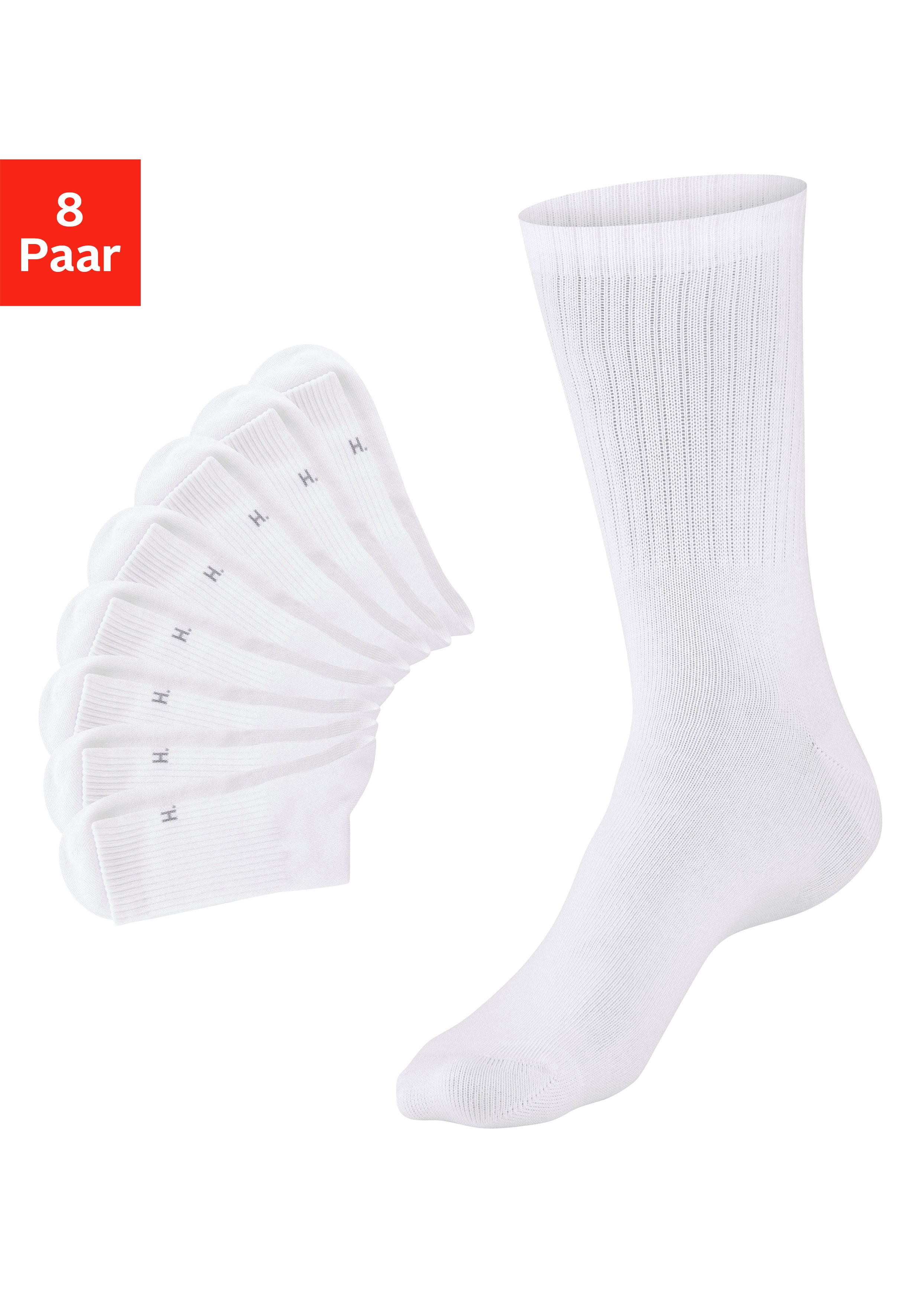 H.I.S Tennissocken Sportsocken Damen, casual (Packung, 8-Paar, Gr. 35-38 bis 39-42) ohne Frottee; ideal auch für den Alltag
